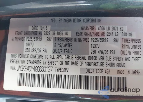 2016 Mazda Cx-5 Grand Touring from USA, damaged, VIN JM3KE4DY4G0880137